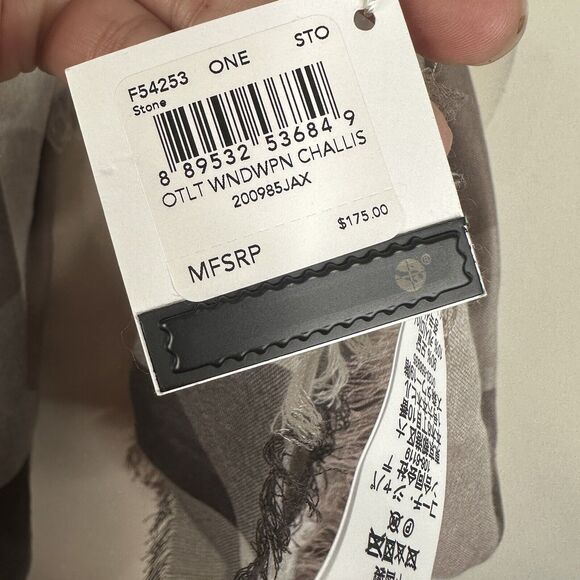 NEW Coach Women's Lightweight Windowpane Challis Scarf in Stone F54253 One Size - Picture 5 of 8